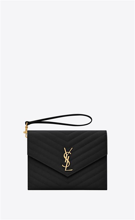 ysl monogram clutch.